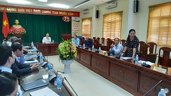 TS. Nguyễn Thị Thu Dung - Hiệu trưởng trường Cao đẳng Y tế Thái Bình trong Hội nghị