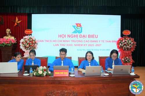 Trường Cao đẳng Y tế Thái Bình: Tổ chức thành công Đại hội Đoàn TNCS Hồ Chí Minh lần thứ XXXI, nhiệm kỳ 2025 - 2027