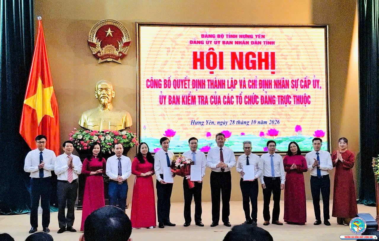Hội nghị công bố quyết định thành lập và chỉ định nhân sự cấp ủy, ủy ban kiểm tra Đảng bộ Trường Cao đẳng Y tế Thái Bình nhiệm kỳ 2025 - 2030