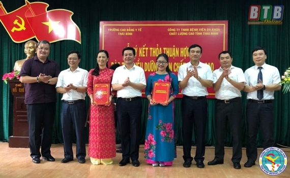 Trường Cao đẳng Y tế Thái Bình ký thỏa thuận với BV Chất lượng cao tỉnh Thái BÌnh